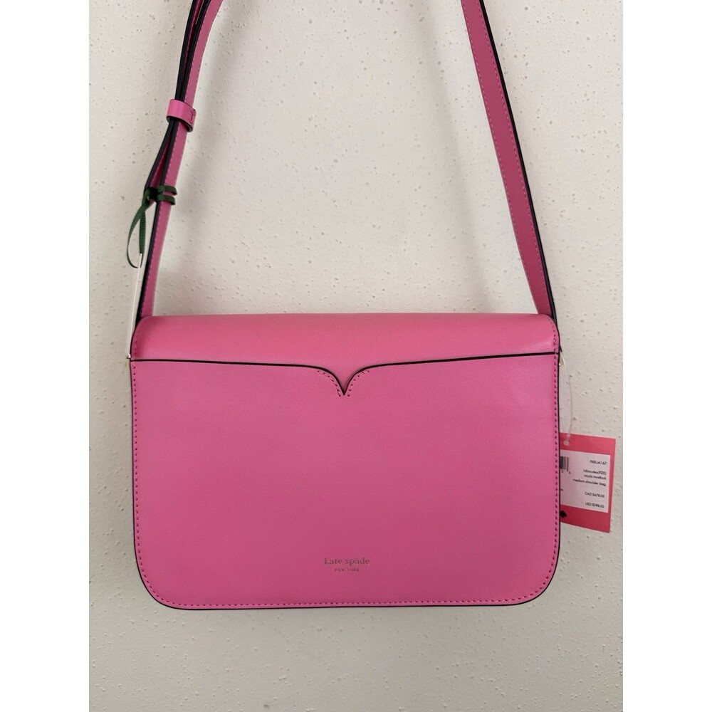 Kate Spade New York Nicola Twistlock Medium Heart Shoulder Bag Leather Crossbody - Picture 9 of 15